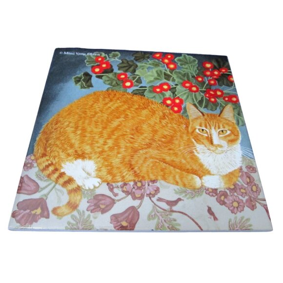Vintage Mimi Vang Olsen Cat Trivet/Decorative Tile Only Avon GUC - Picture 2 of 7